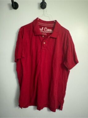Men’s Red Camel Men's Short Sleeve Polo Shirt 100% Cotton Red Size XL Everyday